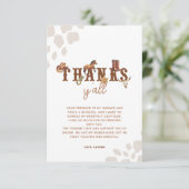 水の色カウボーイウェスタンベビーシャワー サンキューカード (スタンド正面)