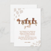 水の色カウボーイウェスタンベビーシャワー サンキューカード (正面/裏面)