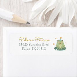 水の色カエルのラベル付き小さなキノコ ラベル