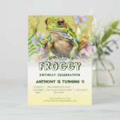 水の色カエルの誕生日パーティー 招待状 (スタンド正面)