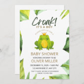 水の色カエル赤ちゃんシャワー招待状 招待状 (正面/裏面)