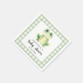 水の色カエル赤ちゃんシャワー スタンダードカクテルナプキン (角)