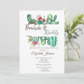 水の色カクタスブランチ&バブリー 招待状 (スタンド正面)