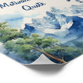 水の色カスタムを山と木に追加 ポスター (角)