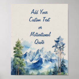 水の色カスタムを山と木に追加 ポスター