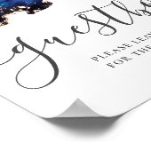 水の色カスタムウェディングサインゲストブック ポスター (角)