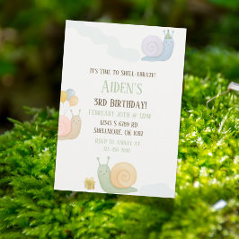 水の色カタツムリの誕生日パーティーの招待 招待状