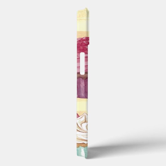 水の色カップケーキイエロープレイドモノグラムベイカーズ Case-Mate iPhoneケース (裏面 / 右)