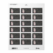 水の色カップケーキマカロンゴールドフォイル紙吹雪 ラベル (フルシート)