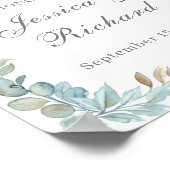 水の色カップルのシャワー歓迎ポスターサイン ポスター (角)