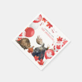 水の色カナダの日BBQ夏パーティー スタンダードカクテルナプキン (角)