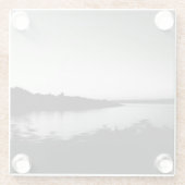 水の色カナダの白黒の写真 ガラスコースター (裏面)