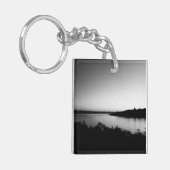 水の色カナダの白黒の写真 キーホルダー (正面左)