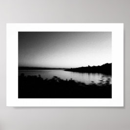 水の色カナダの白黒の写真 ポスター