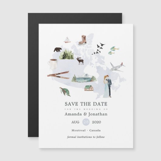 水の色カナダ目的地の結婚式 (正面/裏面)