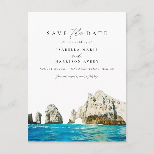 水の色カボサンルーカスメキシコビーチトロピカル ポストカード (正面)