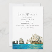 水の色カボサンルーカスメキシコ日付を保存 招待状 (正面)