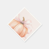 水の色カボチャのピンクボウ赤ちゃんシャワー スタンダードカクテルナプキン (角)