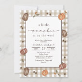 水の色カボチャの小さな赤ちゃんシャワー 招待状 (正面)