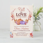 水の色カボチャフローラ秋のラブベビーシャワー 招待状 (スタンド正面)