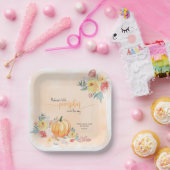 水の色カボチャ中性ベビーシャワー ペーパープレート (パーティー)