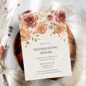 水の色カボチャ感謝祭素朴ディナー 招待状