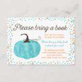 水の色カボチャ男の子のシャワーを持って本をもたらす エンクロージャーカード (正面)