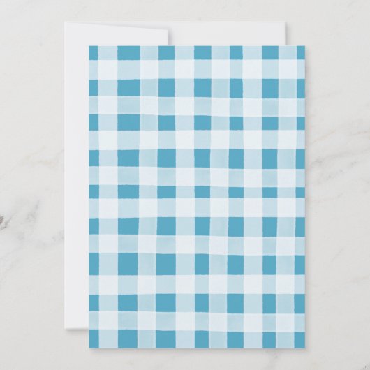 水の色カボチャ青トラックのドライブ赤ちゃんシャワー 招待状 (裏面)