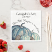 水の色カボチャ青n白ベビーシャワー スタンダードランチョンナプキン (インサイチュ)