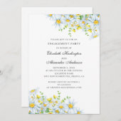 水の色カモミール。フローラ婚約パーティ 招待状 (正面/裏面)