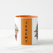 水の色カヤックオンザレイクオレンジ2トーン マグカップ (中央)