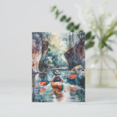 水の色カヤック絵を描ズ ポストカード (スタンド正面)