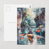 水の色カヤック絵を描ズ ポストカード (正面/裏面)