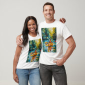 水の色カヤック絵を描ズ Tシャツ (ユニセックス)