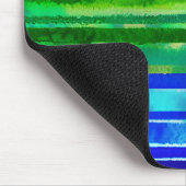 水の色カラフルのストライプモダンレインボー マウスパッド (コーナー)