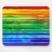 水の色カラフルのストライプモダンレインボー マウスパッド (正面)
