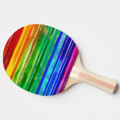 水の色カラフルのストライプモダンレインボー 卓球ラケット (横)
