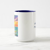 水の色カラフルの夕日 マグカップ (中央)