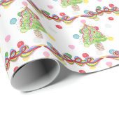 水の色カラフルクリスマス紙吹雪弓の木 ラッピングペーパー (ロールコーナー)