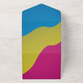 水の色カラフルシックすべて1つの結婚式に招待 オールインワン招待状 (外側)