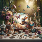 水の色カラフルステンドグラスバニーイースター シーズンカード