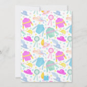 水の色カラフルダービージェリーズ&ハットパーティー 招待状 (裏面)