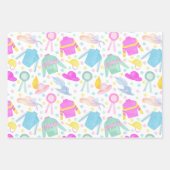 水の色カラフルダービージェリーズ&ハット ラッピングペーパーシート (正面3)