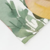 水の色カラフルバラワイルドフラワーフローラ フリースブランケット (角)