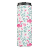 水の色カラフルフラミンゴ&トロピカルフラワー タンブラー (裏面)