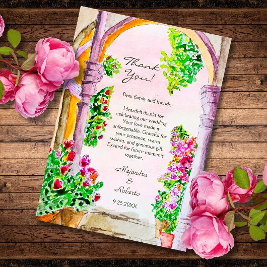 水の色カラフルフローラオールドタウンメキシコ サンキューカード