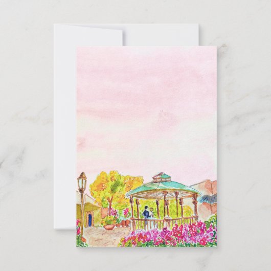 水の色カラフルフローラオールドタウンメキシコ サンキューカード (裏面)