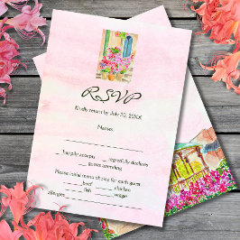 水の色カラフルフローラオールドタウンメキシコ 出欠カード