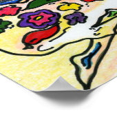 水の色カラフルフローラドレスBallerina ポスター (角)