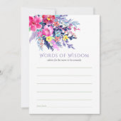 水の色カラフルフローラベビーシャワーママアドバイス 招待状 (正面)